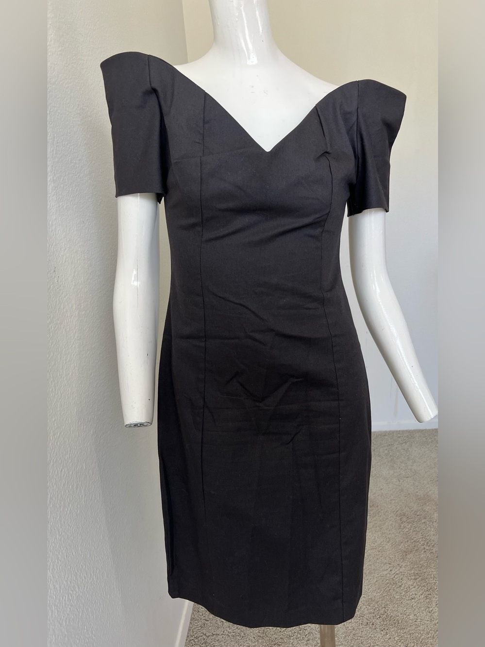 Expo Vintage 80s/90s  Cocktail Black Dress -SEXY- 100% COTTON